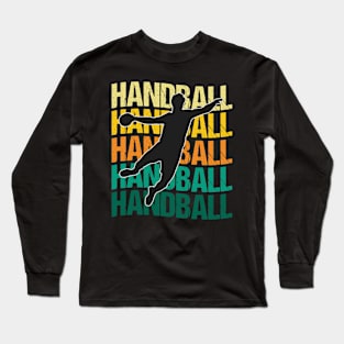 Vintage Handball Player Long Sleeve T-Shirt